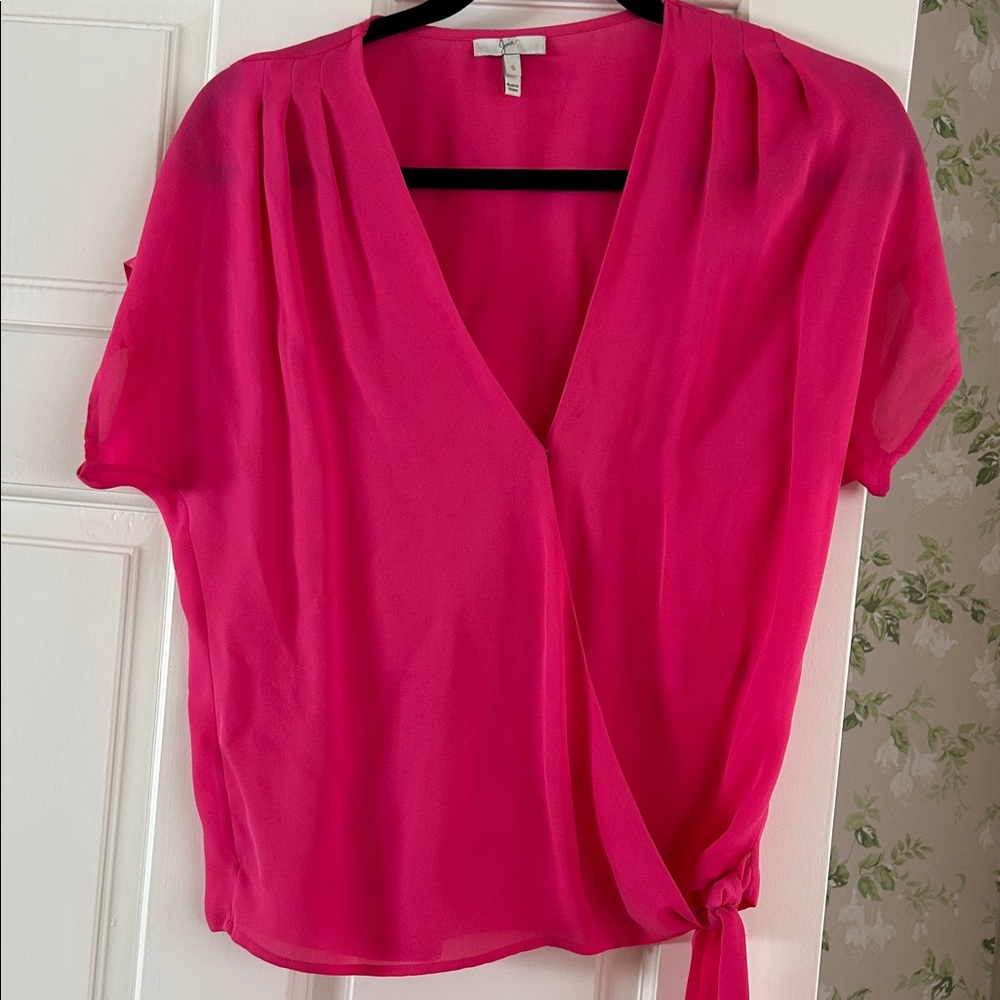 Joie 100 silk Women's Pink Wrap Top s